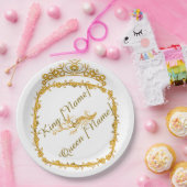 王室の金ゴールドキング&クイーンの紙プレート ペーパープレート (パーティー)