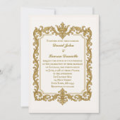 王室の金ゴールドクラウン写真結婚式招待状 招待状 (正面)