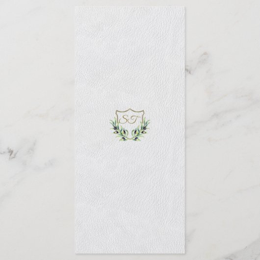 王室の金ゴールドクレスト緑豊結婚かなメニュー メニュー (裏面)