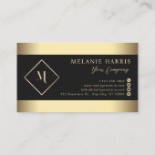 王室の金ゴールドグリッター幾何学枠スタイリッシュ 名刺 (裏面)