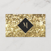 王室の金ゴールドグリッター幾何学枠スタイリッシュ 名刺 (正面)