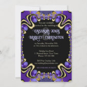 王室の金ゴールドパープル結婚レース 招待状 (裏面)