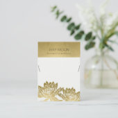 王室の金ゴールドフェイク花飾り 名刺 (スタンド正面)