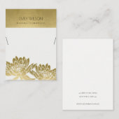 王室の金ゴールドフェイク花飾り 名刺 (正面/裏面)