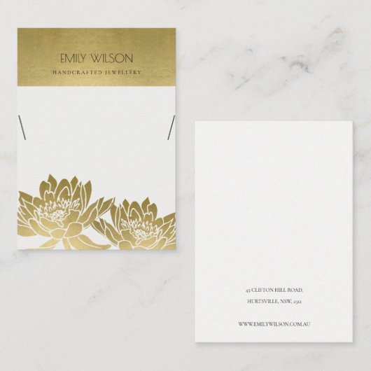 王室の金ゴールドフェイク花飾り 名刺 (正面/裏面)