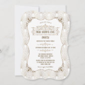 王室の金ゴールドフルーアデリスアールデコ新年パーティー 招待状 (正面)