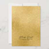 王室の金ゴールドフレームフローラル&ブラックマーブル結婚ズ 招待状 (裏面)