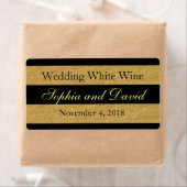 王室の金ゴールドブラックストライプズ結婚ワインラベル ラベル (インサイチュ)