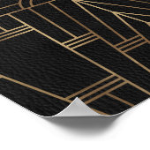 王室の金ゴールドブラック素晴らしギャツビーの結婚歓迎サイン ポスター (角)