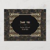 王室の金ゴールドブラック素晴らしギャツビー結婚の感謝 ポストカード (正面)