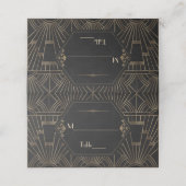 王室の金ゴールドブラック素晴らしギャツビー結婚1920s プレイスカード (外部開封)