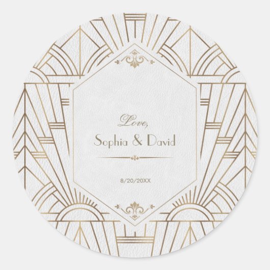 王室の金ゴールドホワ素晴らしイト1920s結婚の ラウンドシール (正面)