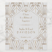 王室の金ゴールドホワ素晴らしイト1920s結婚の ワインラベル (シングルラベル)