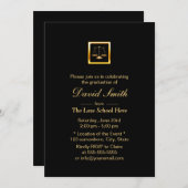 王室の金ゴールド司法級法科卒業 招待状 (正面/裏面)