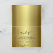 王室の金ゴールド抽象芸術ピーコック結婚の感謝 サンキューカード (内部)