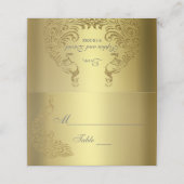 王室の金ゴールド抽象芸術結婚孔雀 プレイスカード (外部開封)