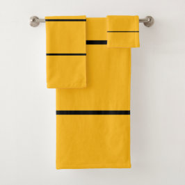 王室の金ゴールド黒ストライプ色 バスタオルセット