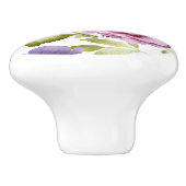 王室の開花交響楽紫色の花の模様 セラミックノブ (側面)