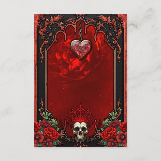 王室の闇、ゴシックのハートとスカル。 エンクロージャーカード (裏面)