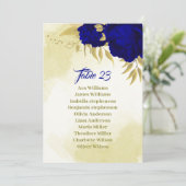 王室の青い花の金ゴールド離れはチャートカード 招待状 (スタンド正面)