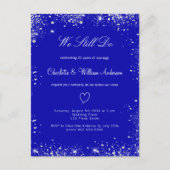 王室の青い銀の結婚誓い インビテーションポストカード (正面)