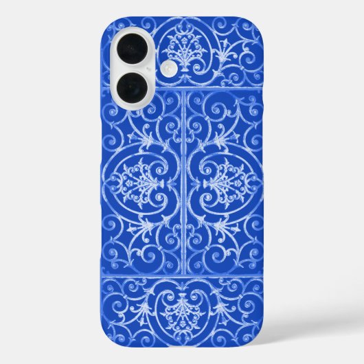 王室の青スクロール模様 Case-Mate iPhoneケース (裏面)