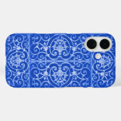王室の青スクロール模様 Case-Mate iPhoneケース (裏面 (横))