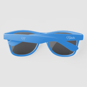 王室の青色無地のモノグラムの色 サングラス