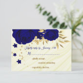 王室の青金ゴールドフローラ大理石 出欠カード (スタンド正面)