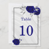 王室の青銀フローラ幾何学表 招待状 (裏面)