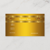 王室の黄エレガント金ゴールドリッチ華美宝石 名刺 (裏面)