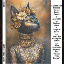 王室の黒猫の金色の肖像　EB3R　デコパージュ