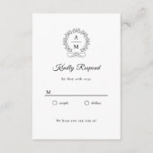 王室の, エレガントWedding RSVP エンクロージャーカード (正面)
