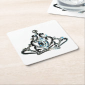 「王室の+ティアラ」 スクエアペーパーコースター (アングル)