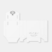 王室の,白黒の紋章モノグラム結婚 フェイバーボックス (折り畳みなし)