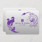©王室の Purple Dragon-Phoenix中国の's 招待状 (正面/裏面)