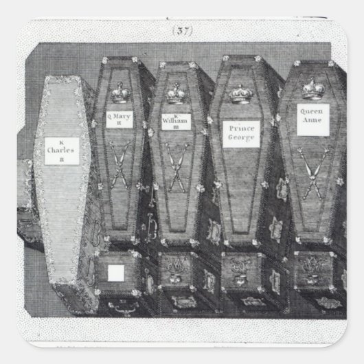 王室のCoffins at Westminster Abbey スクエアシール (正面)