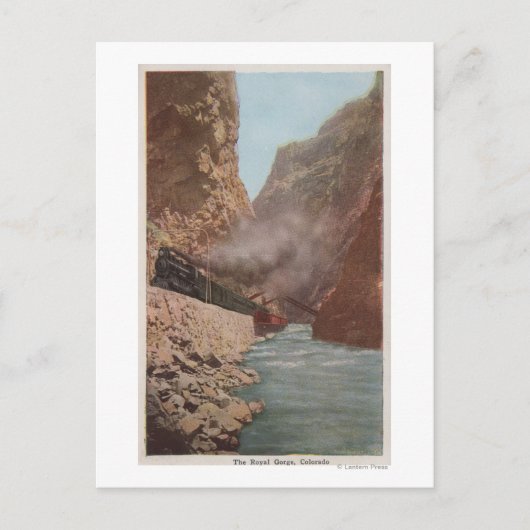 王室のGorge, CO – 川沿いの列車の景色 ポストカード (正面)