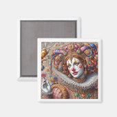 「王室のHarlequin Elegance – マグネ芸術的ット」 マグネット (正面/裏面)