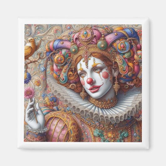 「王室のHarlequin Elegance – マグネ芸術的ット」 マグネット (正面)