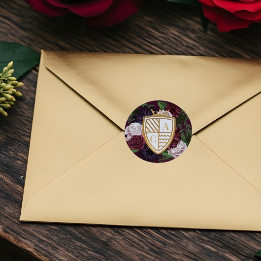 王室のMuse中世ファンタジークレスト&フローラ結婚 ラウンドシール