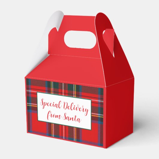 王室のStewart Christmas Plaid Santa PERSONALIZATION フェイバーボックス (正面サイド)