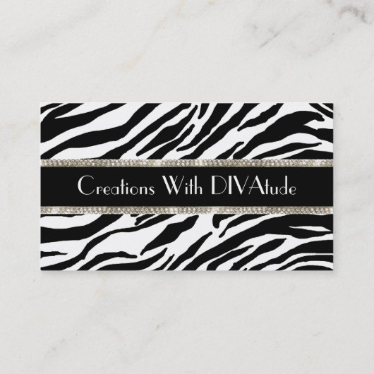 王室のTiara Zebra Print名刺 名刺 (裏面)