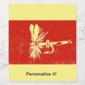 "王室のWulff"ドライフライ、フライのタイイング、フライ釣り ワインラベル (シングルラベル)