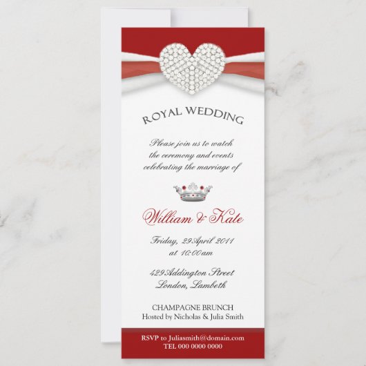 王室ウェディング ハウスパーティー 招待状 (正面)