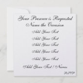 王室御招待状 招待状 (裏面)