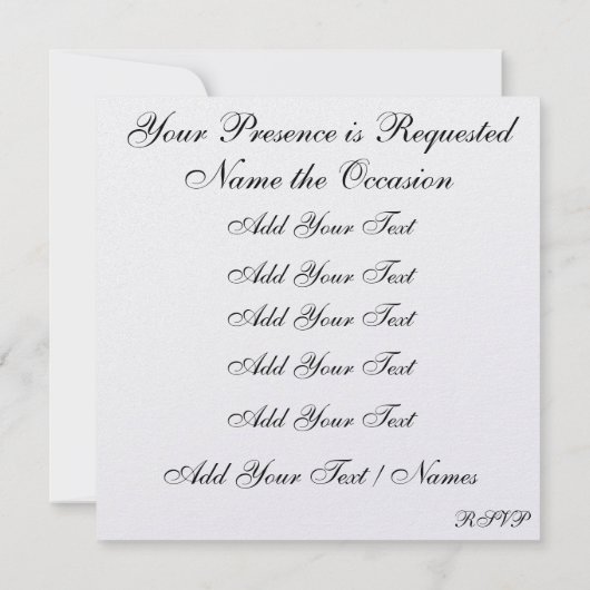 王室御招待状 招待状 (裏面)