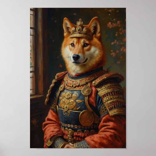 王室柴犬の肖像画 ポスター (正面)