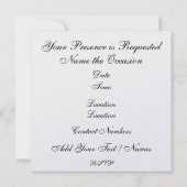 王室行事招待状 招待状 (裏面)