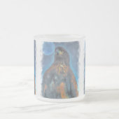 王宮の若いハゲ・イーグルと月絵画の フロストグラスマグカップ (中央)